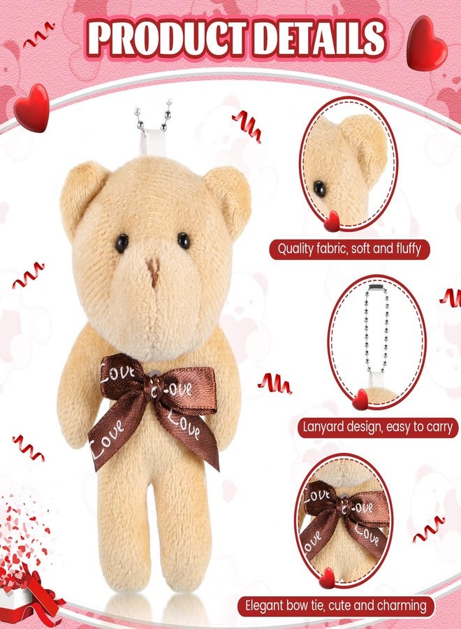 Halloscume 48 Packs Valentine's Day Mini Bear Toy Bulk Stuffed Animal with Heart Boxes Party Favors Supplies for Kids Classroom Valentine's Gifts Exchange School Rewards Prizes, 6 Styles - Image 3